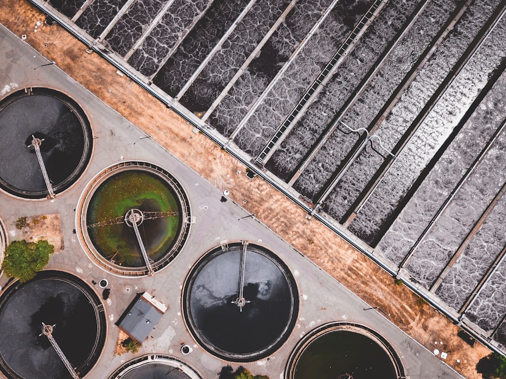Aeration tanks at a clean and waste water treatment works